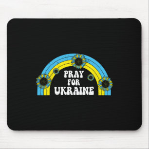 Pray For Ukraine Sunflower Blue Yellow Rainbow Ret Mouse Pad