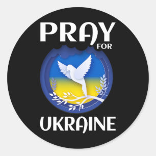 Pray For Ukraine Support Ukrainian Classic Round Sticker