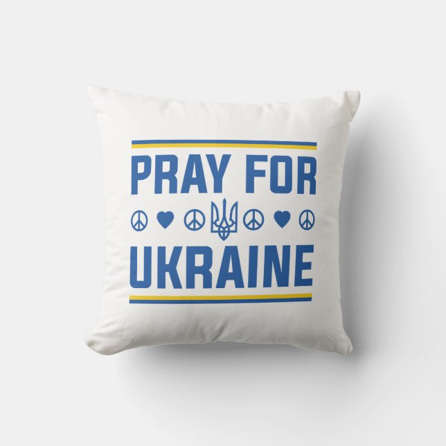 Pray For Ukraine Throw Pillow (Front)