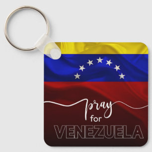 Pray for Venezuela – Venezuelan Flag Support Desig Keychain