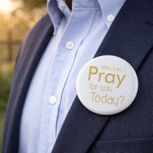 Pray For You Gold Christian 2 Inch Round Button