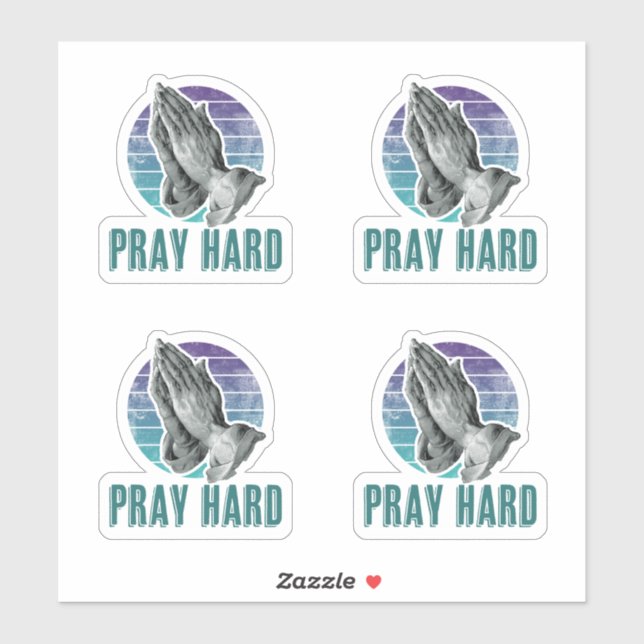 Pray Hard Praying Hands Design (Sheet)