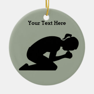 Pray Hard. There is power in prayer. Ceramic Ornament