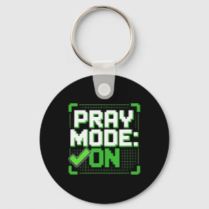 Pray Mode On Christian Gamer Graphic  Keychain