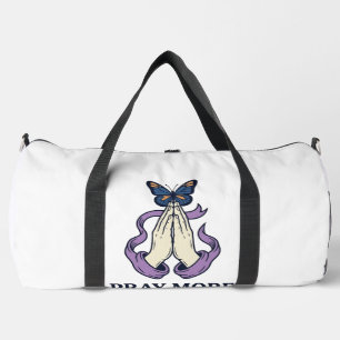 Pray More Worry Less Butterfly Christian Shirt_1 Duffle Bag