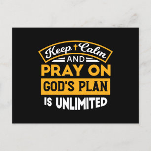 Pray On and Trust God's Unlimited Plan Faith-Based Holiday Postcard
