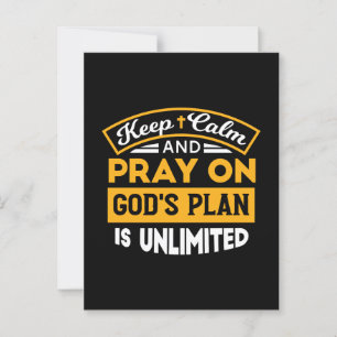 Pray On and Trust God's Unlimited Plan Faith-Based Postcard