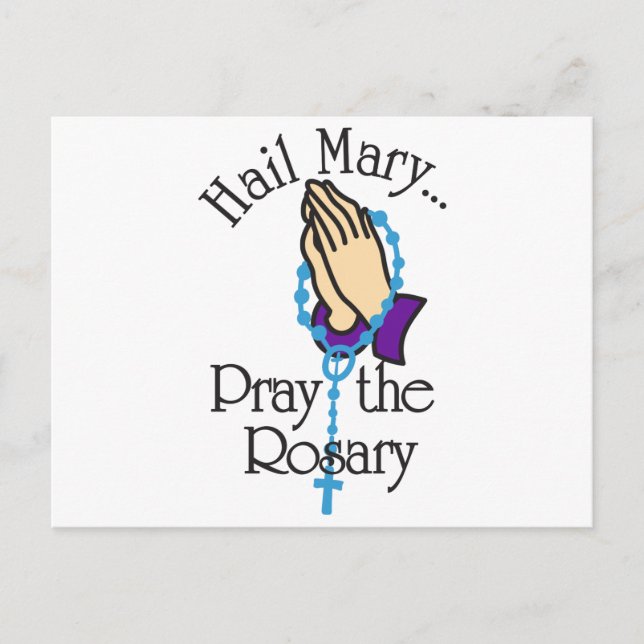 Pray The Rosary Postcard (Front)