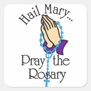 Pray The Rosary Square Sticker