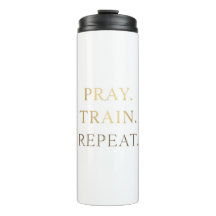 Pray Train Repeat Mug – Christian Fitness Motivati
