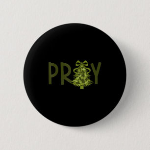 Pray Tree Xmas Camo Christian Christmas Faith Men  2 Inch Round Button