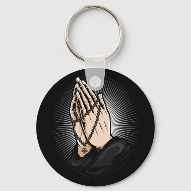 Pray with Komboskini Orthodox Keychain (Front)