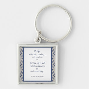 Pray Without Ceasing Inspirational Scripture Keychain