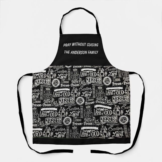 PRAY WITHOUT CEASING-MONOGRAM APRON (Front)
