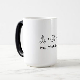 Pray Work Repeat Shirt Faith Based Motivation Te Magic Mug
