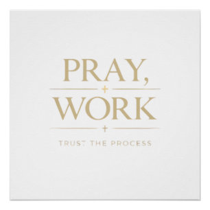 Pray Work Trust the Process   Christian Fitness Mo Poster
