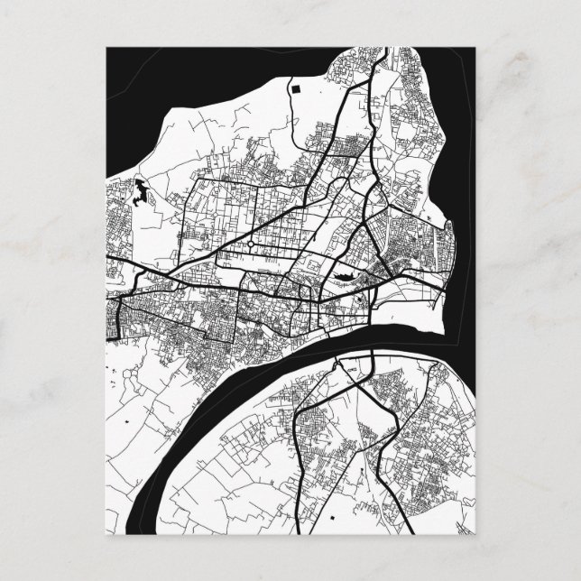 Prayagraj Uttar Pradesh City Map Postcard (Front)