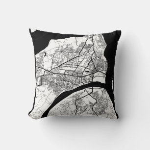 Prayagraj Uttar Pradesh City Map Throw Pillow
