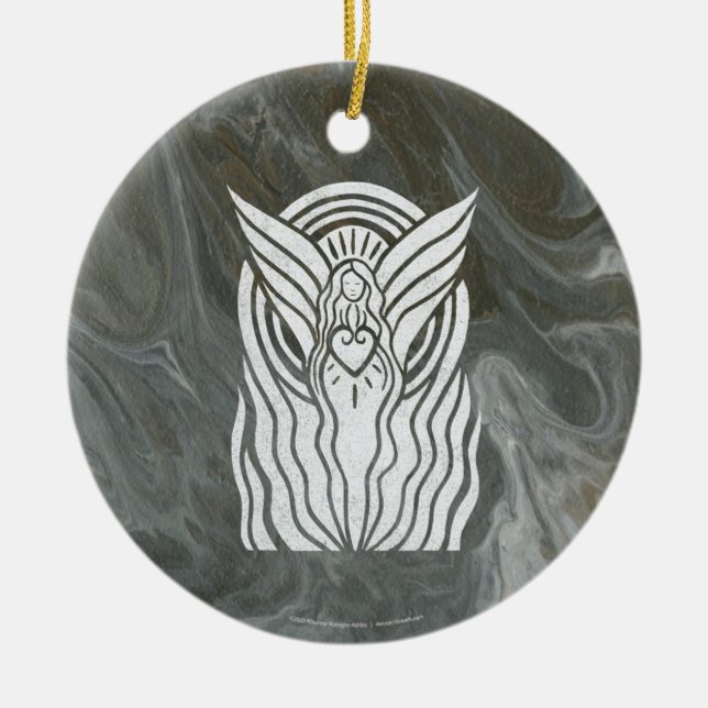 Prayer Angel Ceramic Ornament (Front)