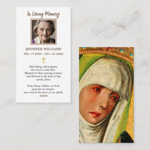 Prayer Card for Loss Weeping Madonna Virgin Mary 