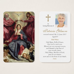 Prayer Card Funeral   Coronation of the Virgin
