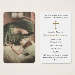 Prayer Card Funeral   Mother Mary
