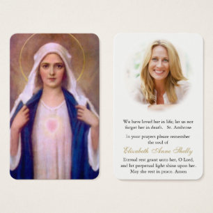 Prayer Card Funeral   Mother Mary 1