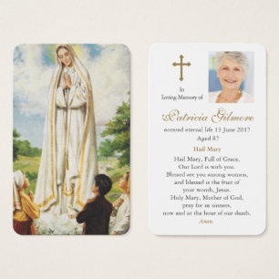 Prayer Card Funeral   Our Lady of Fatima