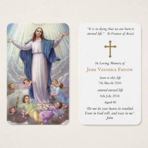 Prayer Card Funeral   Secret Rosary