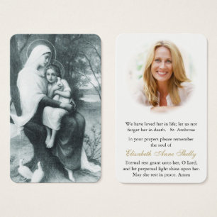 Prayer Card Funeral   St Anne & Child Mary