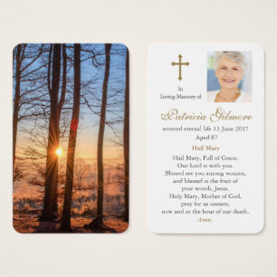 Prayer Card Funeral   Suns Rays