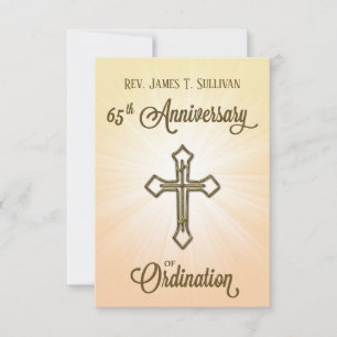 Prayer Card Name 65th Ordination Anniversary Cross