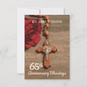 Prayer Card Name 65th Ordination Anniversary Rose