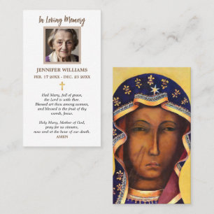 Prayer Card Our Lady of Czestochowa Black Madonna