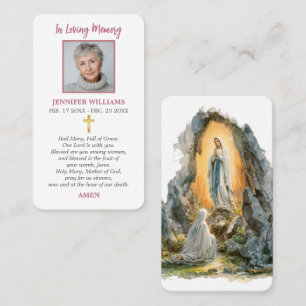 Prayer Card Our Lady of Lourdes Holy Virgin Mary