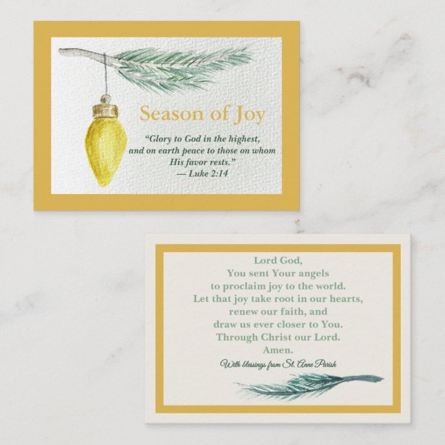 Prayer Card - Personalize - Season of Joy (Front/Back)