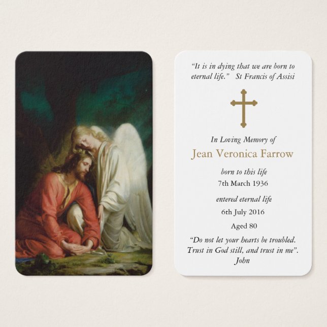 Prayer Cards | Arms Of An Angel (Front & Back)