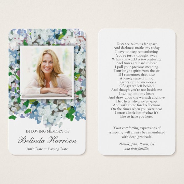 Prayer Cards | Blue Hydrangea (Front & Back)