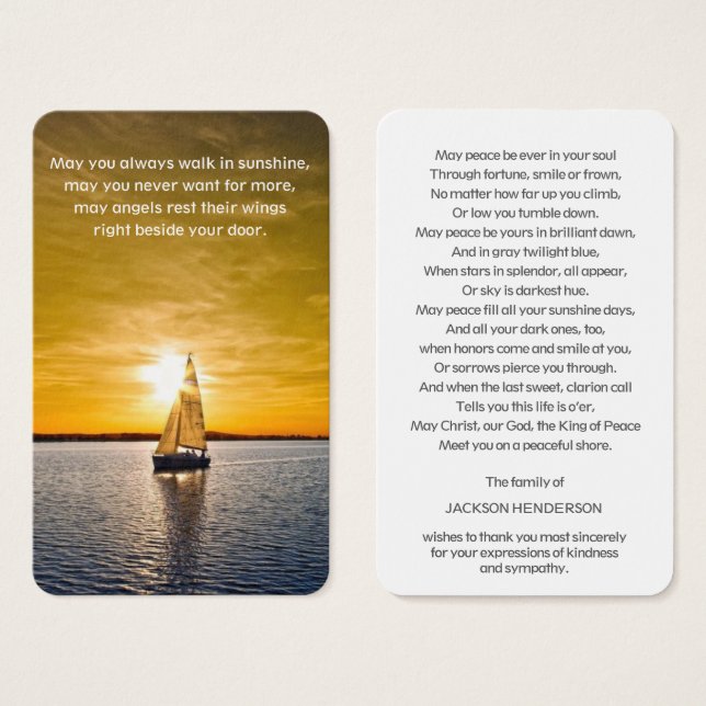 Prayer Cards | Boat & Sunset (Front & Back)