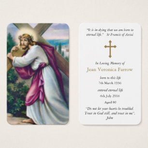 Prayer Cards Carrying The Cross