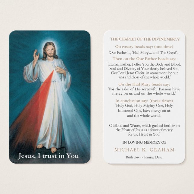 Prayer Cards | Divine Mercy Chaplet 01 (Front & Back)