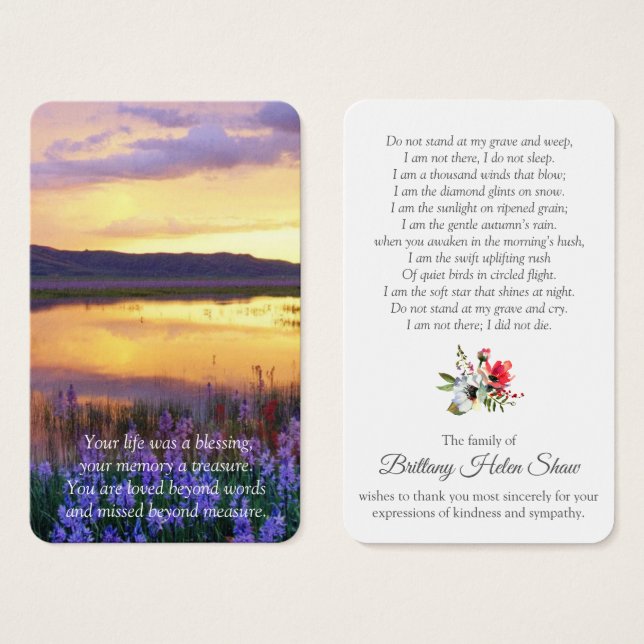 Prayer Cards | Floral Lake (Front & Back)