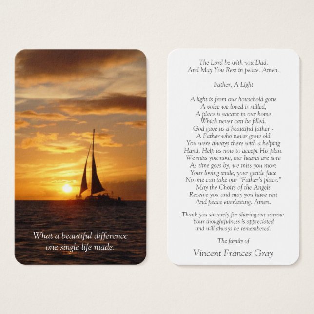 Prayer Cards | Hawaiian Sunset (Front & Back)