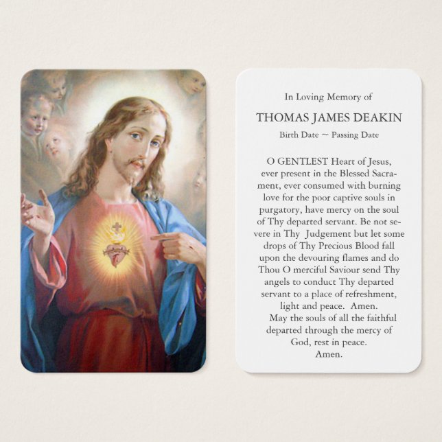 Prayer Cards | Jesus Sacred Heart (Front & Back)