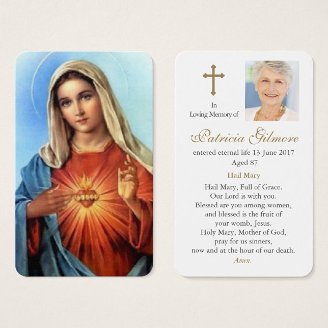 Prayer Cards | Mary Sacred Heart (Front & Back)