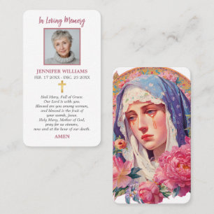 Prayer Cards Our Lady of Sorrows Weeping Madonna