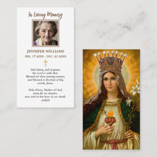 Prayer Cards Our Lady Sacred Heart of Lilies