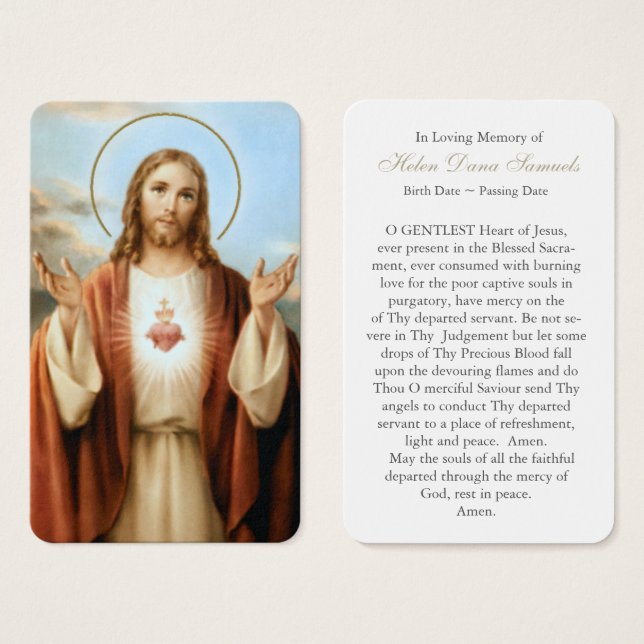Prayer Cards | Sacred Heart Jesus 3 (Front & Back)