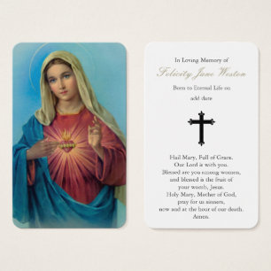Prayer Cards   Sacred Heart Mary 3