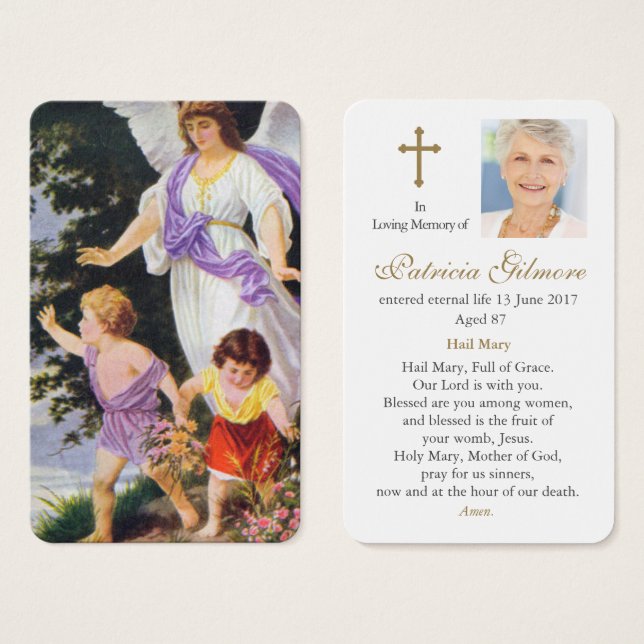 Prayer Cards | Vintage Guardian Angel 1 (Front & Back)